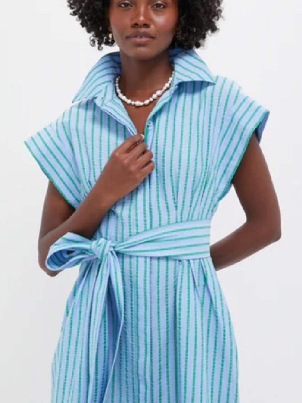 Tuckernuck Periwinkle Blue/Green Callie Dress Collared XXL